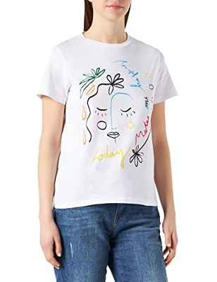 Desigual TS_Faces Camiseta, Blanco, M para Mujer