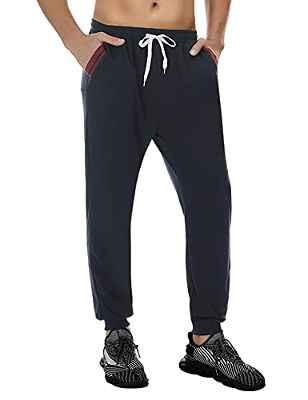 Doaraha Pantalón Chandál Hombre Jogger Pantalones de Deporte para Hombre Largo Algodón Pantalones Hombre Deportivos con Bolsillos Tallas Grandes -Gris Oscuro-Tamaño S