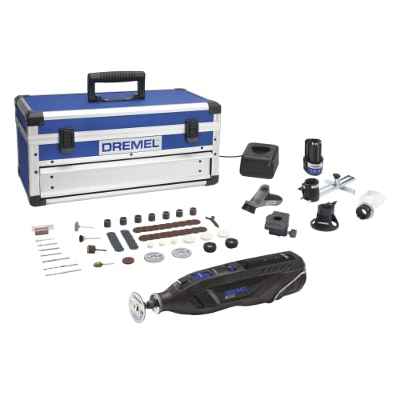 Dremel 8260 - Multiherramienta sin cable con batería de litio de 12 V 3 Ah, kit de 65 accesorios y 5 complementos, motor sin escobillas, Velocidad variable 5000-30000 rpm y Bluetooth