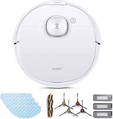 ECOVACS DEEBOT N8 PRO CARE (2022) robot aspirador y frigasuelos + Kit de accesorios: 3 fundas de mopa extra, con detección de obstáculos 3D, función láser, 2600 PA potencia de succión, Alexa