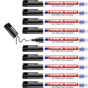 Edding 8400 CD marcador permanente 0,75 mm línea Ref 8400 – 001 en negro [Pack de 10]