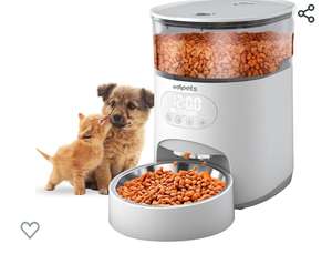 Edipets, Comedero Gato Perro Automático, Dispensador Comida Gatos, Control del Tiempo, hasta 6 Comidas al Día, 3.5L (2 Colores)