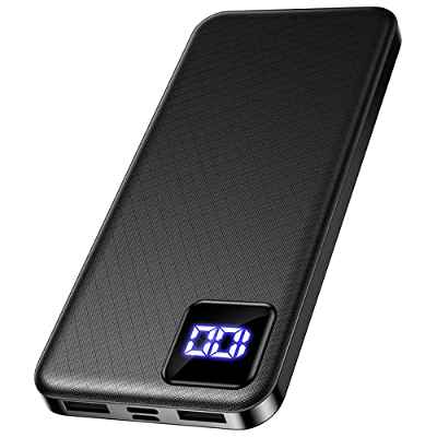 FAHEFANA Power Bank 10000mAh, Bateria Externa, Cargador Portatil con Pantalla LED Digital 3 Salidas & 2 Entradas Compatible con iPhone Samsung Huawei Xiaomi Oneplus