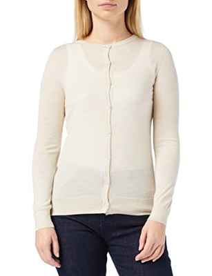 FIND Merino Crew Neck, chaqueta punto Mujer, Beige (Oatmeal Be33712-gp6003), Small