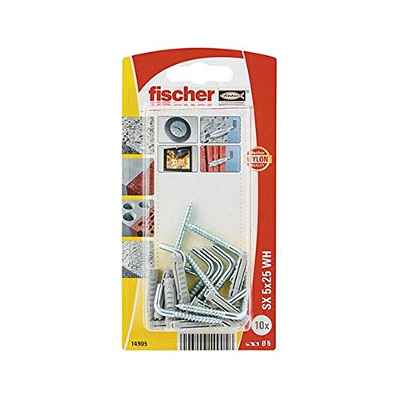 fischer - Tacos y alcayatas pared para colgar cuadros, 5x25mm 10 unidades