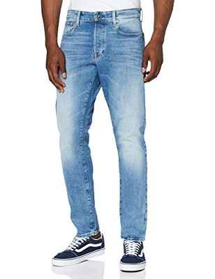 G-STAR RAW 3301 Straight Tapered Vaqueros, Blue Lt Indigo Aged C052-8436, 34W / 32L para Hombre