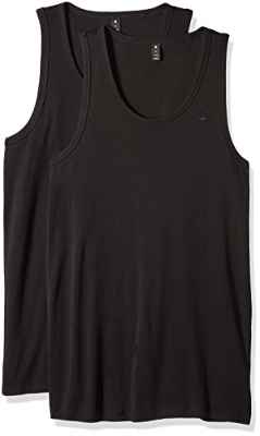 G-STAR RAW Base Tank T 2-Pack Camiseta de Tirantes, Negro (Black 990), Large para Hombre