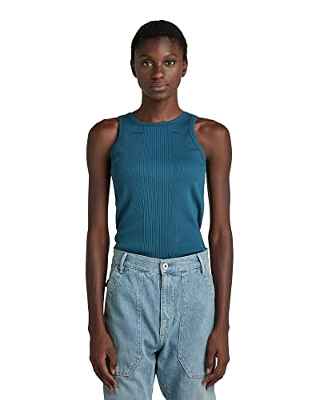 G-STAR RAW Engineered Rib Tanktop Camiseta, Azul (Nitro C678-1861), XS para Mujer