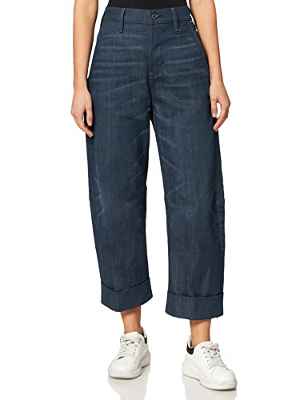 G-STAR RAW Eve 3D High Waist Wide Leg Jeans, Negro Worn in Leaden C922-c776, 31W x 34L para Mujer