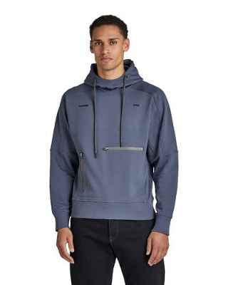 G-STAR RAW Sudadera con Capucha Moto Loose, Azul (Fantem Blue A613-863), S para Hombre