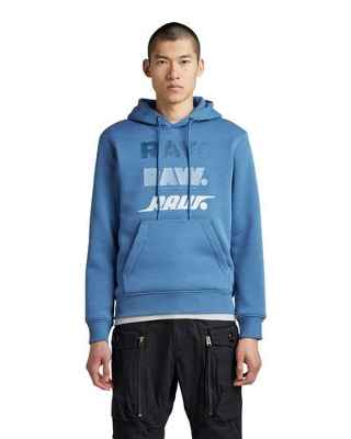 G-STAR RAW Triple Raw. Sudadera con Capucha, Azul (Retro Blue A971-937), M para Hombre