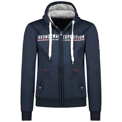 Geographical Norway- Sudadera con Capucha de Hombre de Manga Larga Gasille Azul Marino Talla L