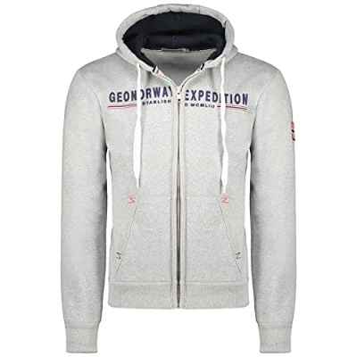 Geographical Norway- Sudadera con Capucha de Hombre de Manga Larga Gasille Gris claroTalla L