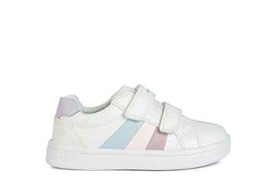 Geox J Djrock Girl, Zapatillas Niñas, Blanco y Rosa, 27 EU