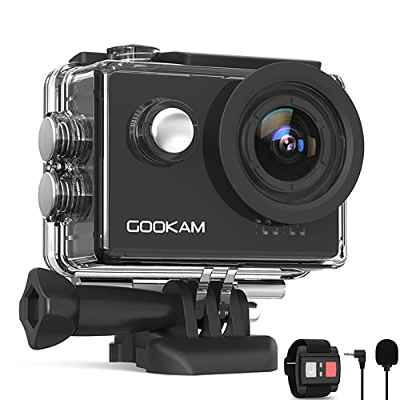 GOOKAM 4K 60FPS WiFi Cámara Deportiva 20MP EIS Cámara Acción Sumergible 40M Camaras Acuática Ultra HD 170° Gran Angular con 2 Baterías de 1350mAh y Accesorios Multiples-GO 6