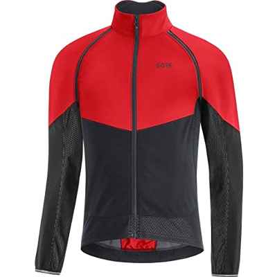 GORE WEAR Chaqueta de ciclismo Phantom para hombre, GORE-TEX INFINIUM, XXL, Rojo/Negro