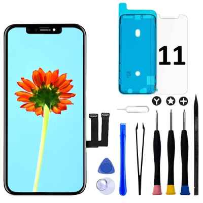 GULEEK Pantalla para iPhone 11, 6.1" Pantalla Táctil 3D Digitalizador LCD Asamblea con Kit de Herramientas Reparación y Vidrio Templado