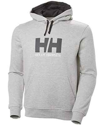 Helly Hansen Logo Hoodie Sudadera con Capucha, Hombre, Gris, M