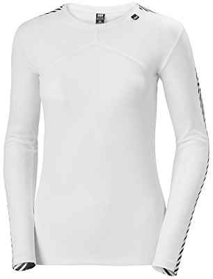 Helly Hansen W HH LIFA Crew Camiseta Manga Larga, Mujer, White, L