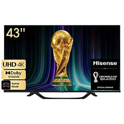 Hisense 43A63H (43 pulgadas) 4K UHD Smart TV, with Dolby Vision HDR, DTS Virtual X, Disney+, Netflix, Freeview Play and Alexa Built-in, Bluetooth, Wifi (Nuevo 2022)