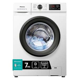 Hisense WFVB7012EM - Lavadora con Vapor, Carga 7 Kg, 1200 rpm, Display LED