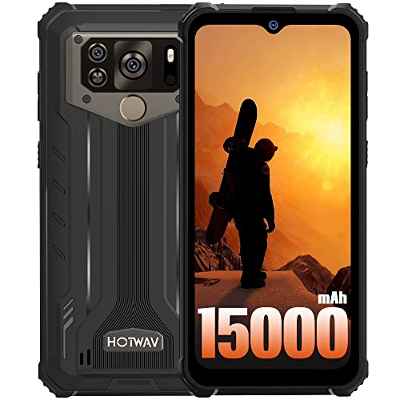 HOTWAV W10 Móvil Resistente 15000mAh Android 12 Smartphone Libre Resistente, 6,53" HD+IP68 IP69K Móvil Irrompible 4GB+32GB (Ampliable 1TB), 13MP+5MP Dual 4G Teléfono Móvil, Face ID/OTG/GPS (Gris)