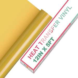 HTVRONT Vinilo Textil Termoadhesivo oro- Rollo de Vinilo Transferencia de Calor de 30 x 152cm