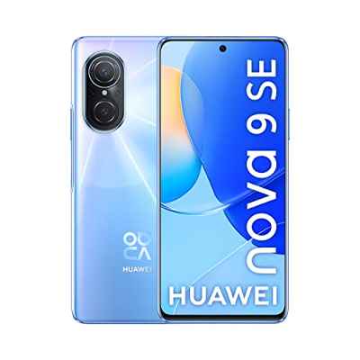 HUAWEI Nova 9 SE Smartphone con Pantalla de 6.78" HUAWEI FullView Display, fotografía de 108 MP de Alta Resolución, Carga rápida de 66W HUAWEI Supercharge, Marcos ultrafinos de 1.05 mm, Azul