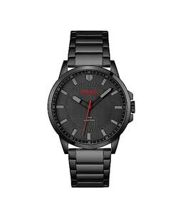 HUGO Reloj Analógico de Cuarzo para hombre con Correa en Acero Inoxidable Negro - 1530187