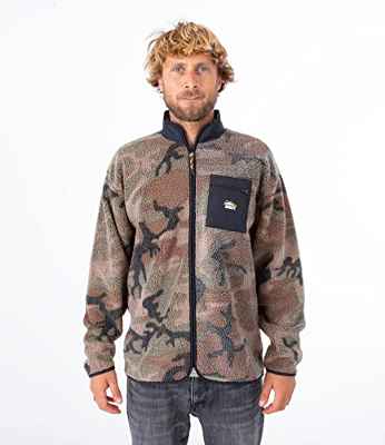 Hurley Boulder Camo Burrito Zip, Sudadera Hombre, Olive, S