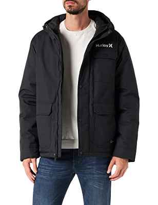 Hurley M Idyllwild 3M Parka Jacket Chaqueta, Newprint Or Black/Wht, L para Hombre