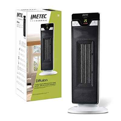 Imetec, Eco Ceramic Diffusion, Calefactor eléctrico, Termoventilador de cuerpo oscilante, tecnología cerámica de bajo consumo energético, 6 funciones de temperatura, temporizador