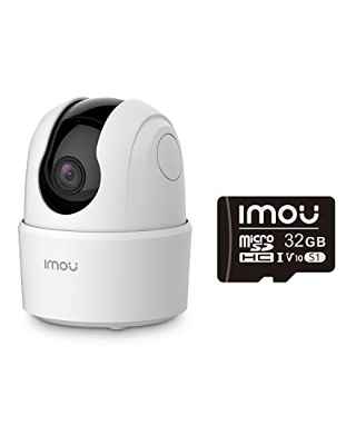 Imou Cámara IP WiFi Interior 360º con 32G Tarjeta SD, Cámara de Vigilancia WiFi Interior FHD 1080P, Detección de Humano, Modo de Privacidad, Compatbile con 2.4GHz WiFi, Detección de Sonidos Extraños