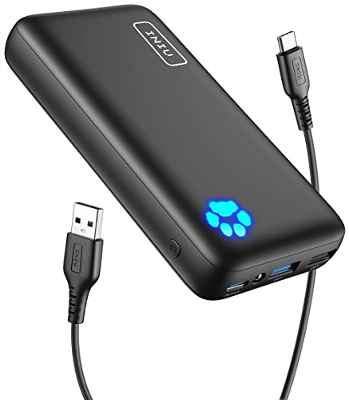 INIU Bateria Externa Movil, Compacto 20000mAh Power Bank con USB C y Salidas De 3A, Cargador Portatil Con Linterna Para iPhone Xs 8 7 Plus iPad Airpods Samsung S20 S10 Note 20 10 Xiaomi LG Etc.