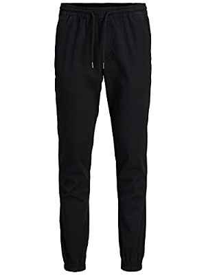 Jack and Jones Hombre Pantalones Deportivos Casuales Negro L