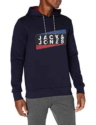 JACK & JONES JCOANTON Sweat Hood Noos Sudadera con capucha, Azul (Marino), S para Hombre