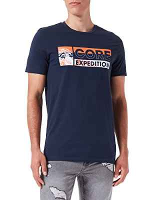 Jack & Jones Jcobooster tee SS Crew Neck Apr 22 Camiseta, Azul Marino, L para Hombre