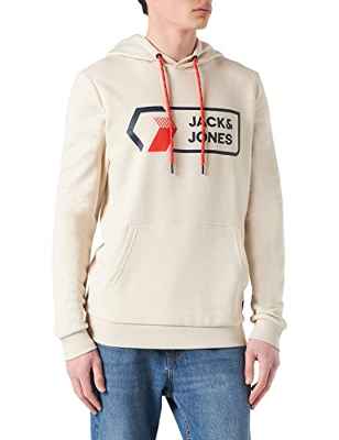 Jack & Jones Jcologan Sweat Hood Sn Sudadera con Capucha, Moonbeam, S para Hombre