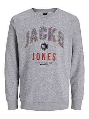 Jack & Jones Jcothomas Sweat Crew Neck Fst-Sudadera, Gris Claro. Detalles: Nuevo Lgm, L para Hombre