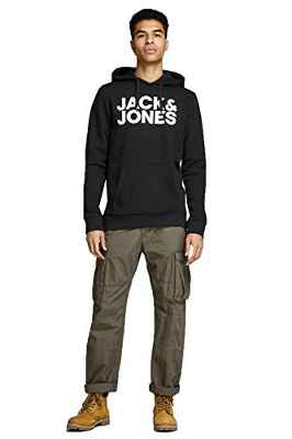 Jack & Jones Jjecorp Logo Sweat Hood Noos Sudadera, Black Detail 2, XL para Hombre