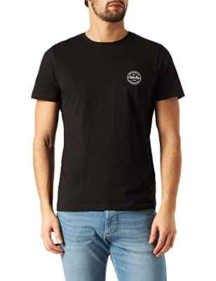 Jack & Jones JJEGORDON Shark tee SS Crew Neck Noos Camiseta, Negro. Estampado: Blanco, XL para Hombre