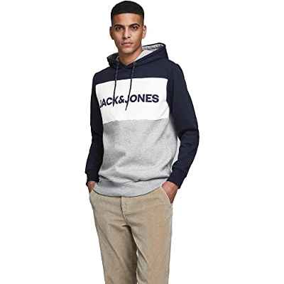 Jack & Jones JJELOGO Blocking Sweat Hood STS Sudadera con Capucha, Azul (Navy Blazer), XL para Hombre