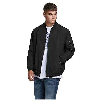 Jack & Jones Jjerush Bomber PS Noos Chaqueta, Negro, XXXL para Hombre