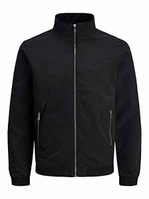 Jack & Jones JJERUSH Harrington Bomber Chaqueta, Negro, L para Hombre