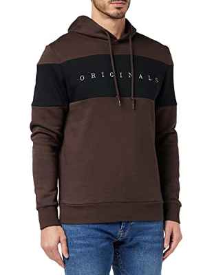 Jack & Jones Jorcopenhagen Panel Sweat Hood Sudadera con Capucha, Marrón Sellado. Ajuste: Relajado, Nube y órg, M para Hombre