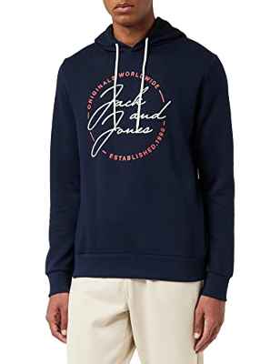 Jack & Jones Jorjerrys-Sudadera con Capucha, Azul Marino, L para Hombre