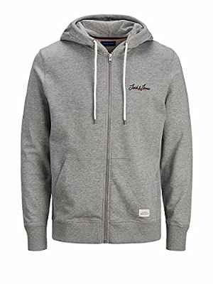 Jack & Jones Jortons-Sudadera con Cremallera Chaqueta con Capucha, Gris Claro, XXL para Hombre