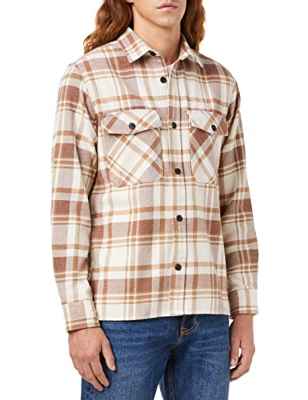 Jack & Jones Jprmark Camiseta de Sarga L/S Sn Camisa, Beige, M para Hombre