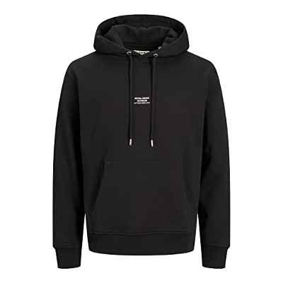 Jack & Jones Rddbill Sweat Hood Sn Sudadera, Negro, XXL para Hombre