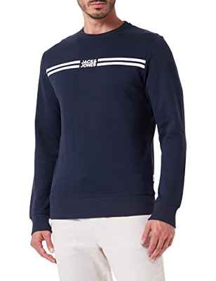 Jack & Jones Sudadera Jjsteve con Cuello Redondo, Azul Marino, L para Hombre